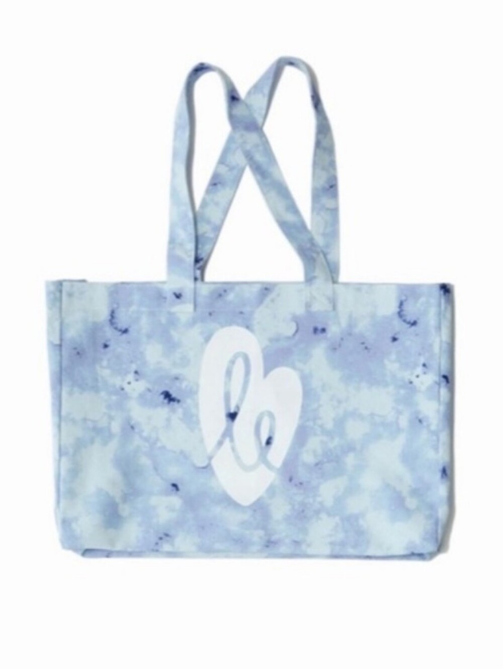 3/$30 💜 Ellie Light Blue Tie-Dye Tote Bag with Heart Logo NWT